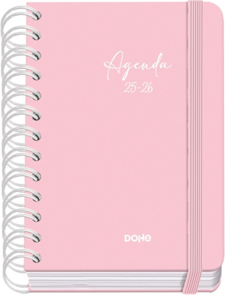 Dohe Serenity Agenda Escolar 25/26 Espiral Wireâo A6 - Dia Pagina - Papel 80g/m2 - 4 Hojas de Pegatinas - Cubierta de Carton P