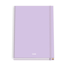 Dohe Serenity Cuaderno Espiral A4 100 Hojas Microperforadas Cuadricula 5mm - Tapa Dura Carton Forrado - Cierre de Goma - Bandas