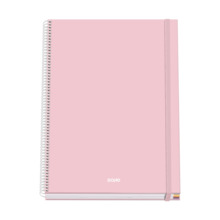 Dohe Serenity Cuaderno Espiral A4 100 Hojas Microperforadas Cuadricula 5mm - Tapa Dura Carton Forrado - Cierre de Goma - Bandas