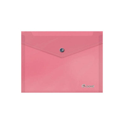 Dohe Carpeta A5 Apaisada - 150 Micras - Apertura Superior y Cierre Broche Automatico - Polipropileno Resistente