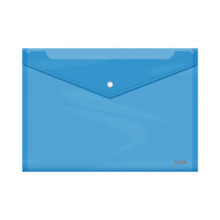 Dohe Sobre Portadocumentos Folio+ - Cierre de Broche - Polipropileno Cristal Transparente 150 Micras - Color Azul