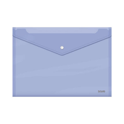 Dohe Sobre con Cierre de Broche - Tamaño Folio Plus Apaisado - Polipropileno Cristal Transparente 150 Micras - Color Morado