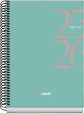 Dohe System Agenda Escolar 25/26 Espiral A5 - Dia Pagina - Papel 70g/m2 - Cubierta de Carton Plastificado - Color Verde
