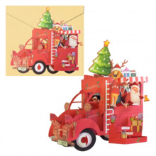 Dohe Truck Tarjeta 3D de Felicitacion NavideÃ±a con Sobre - TamaÃ±o 14.5x11cm - Impresas a todo Color