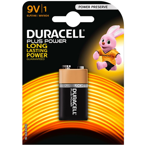 Duracell MN1604B1 Pila Alcalina 9V 6LP3146 Plus Power (1 unidad)