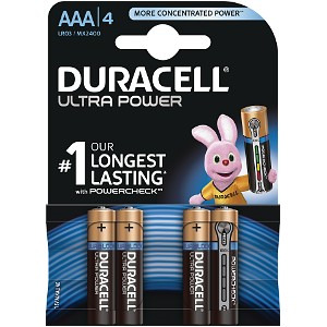 Duracell MX2400B4 Pilas Alcalinas AAA LR03 1.5V Ultra Power (4 unidades)