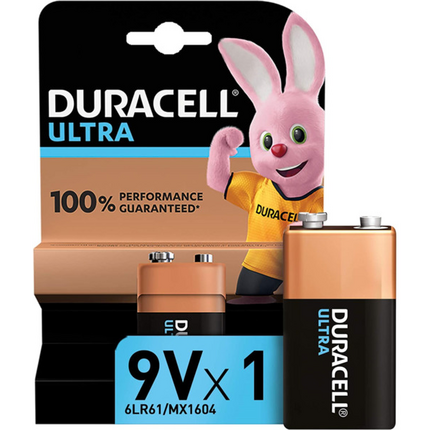 Duracell Pila Alcalina 9V Ultra 6LR61 - 1 Unidad