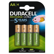 Duracell Pilas Recargables NiHM AA LR6 1.2V 2500mAh Ultra - Precargadas - (4 unidades)