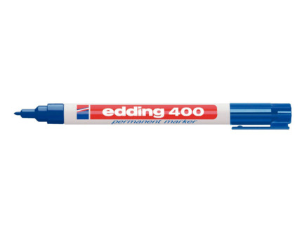 Edding 400 Rotulador Permanente - Punta Redonda - Trazo 1 mm. - Recargable - Secado Rapido - Color Azul