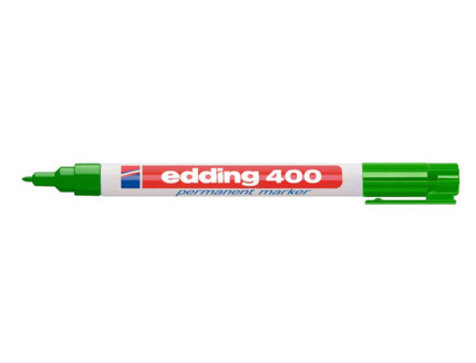 Edding 400 Rotulador Permanente - Punta Redonda - Trazo 1 mm. - Recargable - Secado Rapido - Color Verde