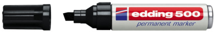 Edding 500 Rotulador Permanente - Punta Biselada - Trazo entre 2 y 7 mm. - Recargable - Secado Instantaneo - Color Negro