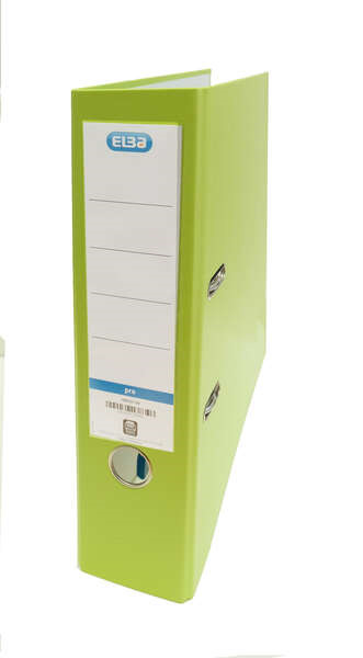 Elba Archivador Palanca Rado Top Folio - Lomo de 80mm - Forrado Exterior de Plastico - Interior de Papel - Color Lima