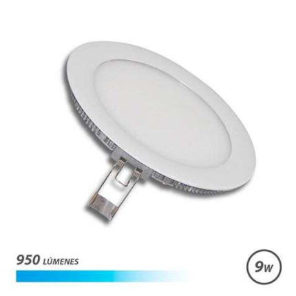 Elbat Downlight Empotrar Ultraplano LED 9W 950LM - Luz Fria - DiseÃ±o de Bajo Perfil - Facil Instalacion - Color Blanco