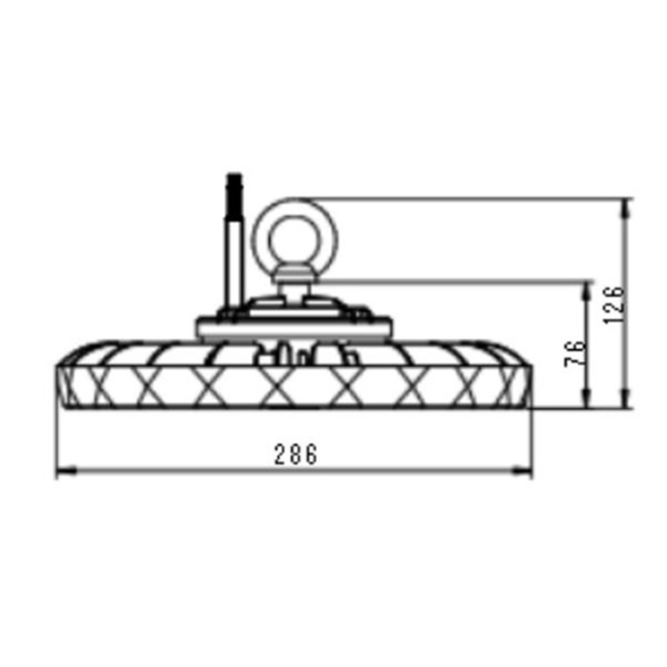 Elbat Lampara LED UFO de Techo - Potencia: 150W - Lumenes: 22500 - Luz Fria: 6500K - Ac 100-240V - Diametro: 28.6cm - Angulo aju (3)