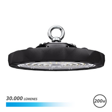 Elbat Lampara LED UFO de Techo - Potencia: 200W - Lumenes: 30000 - Luz Fria: 6500K - Ac 100-240V - Diametro: 32,8cm - Angulo aju