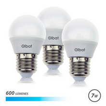 Elbat Pack 3 Bombillas - Potencia 7W - Lumenes 600 - Tipo de Luz 6500K Luz Fria - Casquillo E27 - Angulo 220º - Dimensiones 45X7