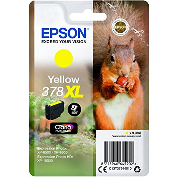 Epson 378XL Amarillo Cartucho de Tinta Original - C13T37944010