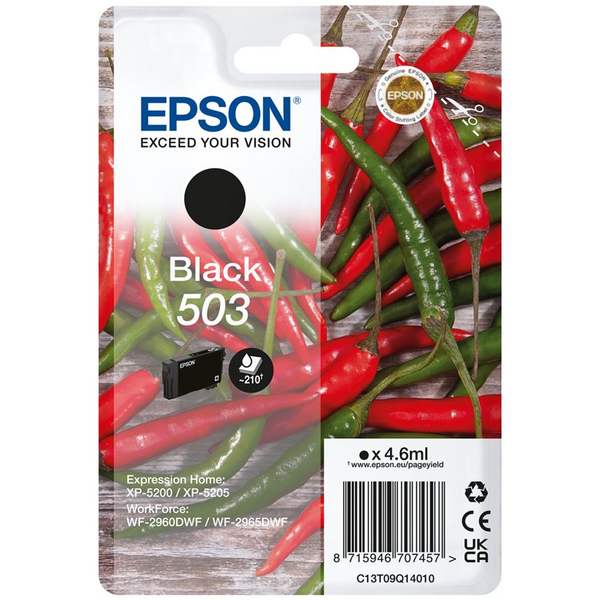 Epson 503 Negro Cartucho de Tinta Original - C13T09Q14010