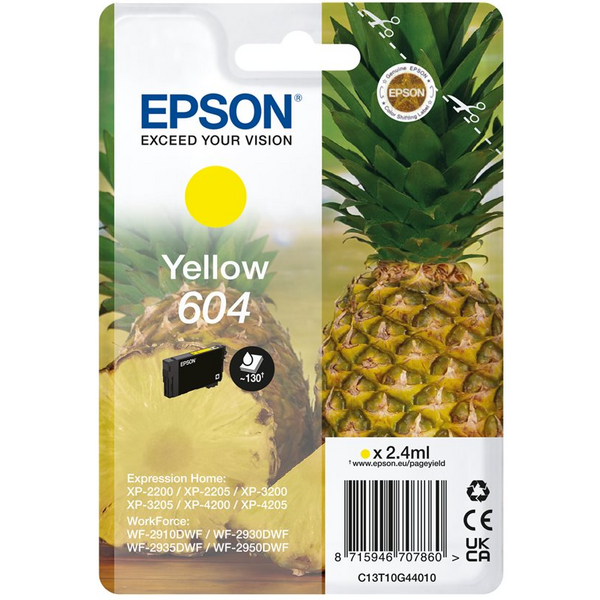 Epson 604 Amarillo Cartucho de Tinta Original - C13T10G44010