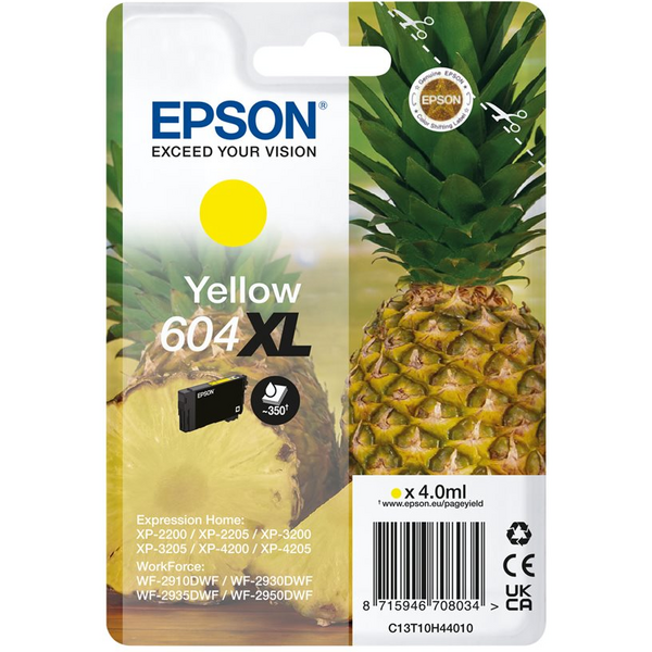 Epson 604XL Amarillo Cartucho de Tinta Original - C13T10H44010