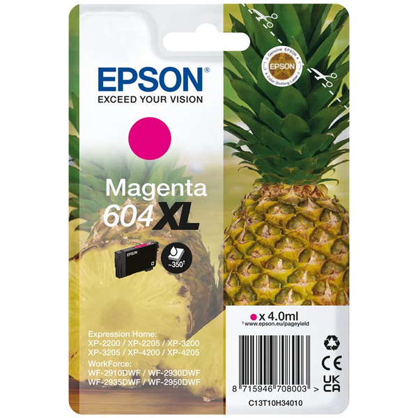 Epson 604XL Magenta Cartucho de Tinta Original - C13T10H34010