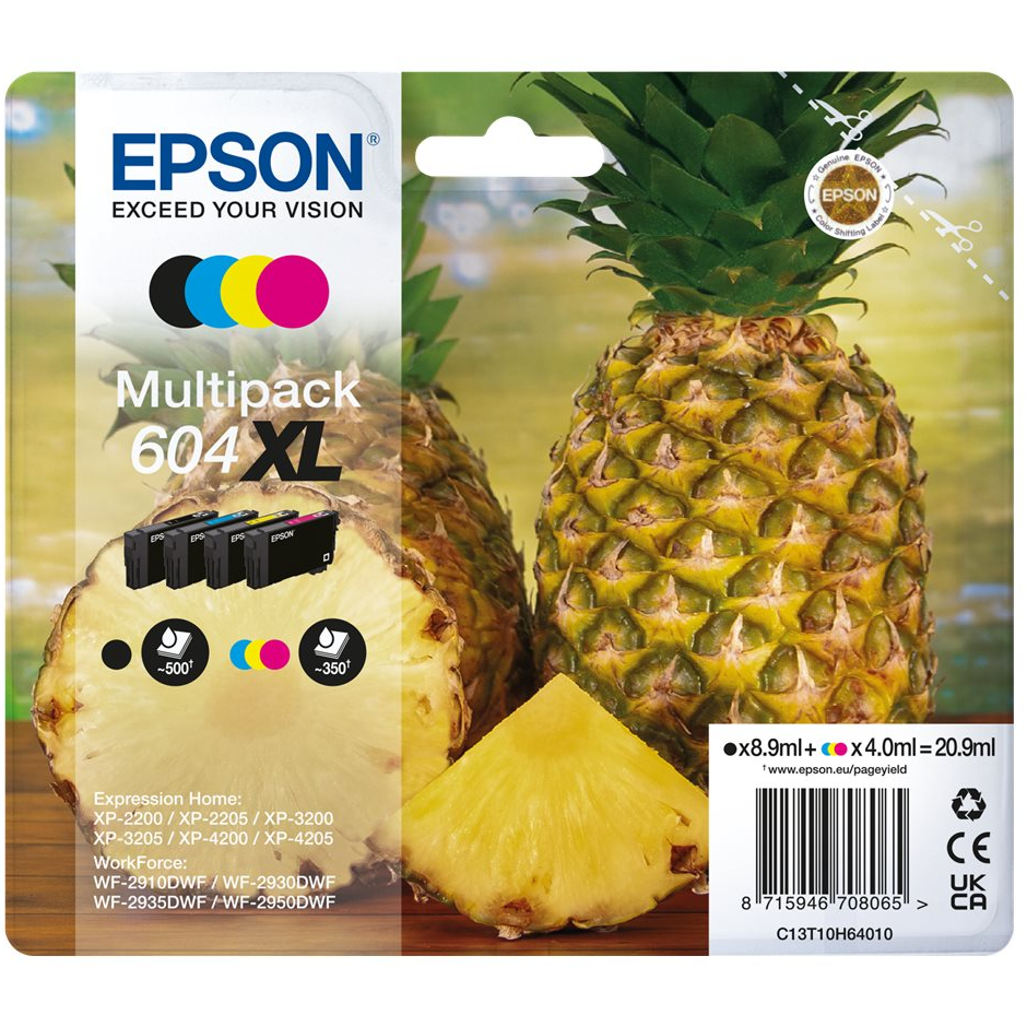 Epson 604XL Pack de 4 Cartuchos de Tinta Originales - C13T10H64010