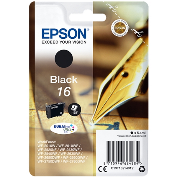 Epson T1621 Negro Cartucho de Tinta Original - C13T16214012