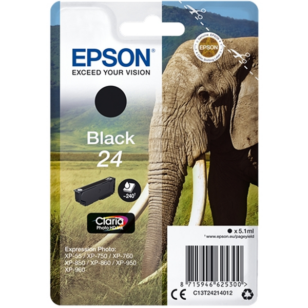 Epson T2421 (24) Negro Cartucho de Tinta Original - C13T24214012