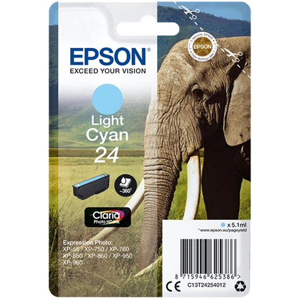 Epson T2425 (24) Cyan Light Cartucho de Tinta Original - C13T24254012