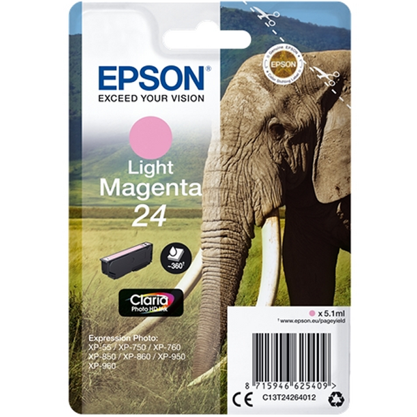 Epson T2426 (24) Magenta Light Cartucho de Tinta Original - C13T24264012