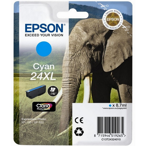 Epson T2432 (24XL) Cyan Cartucho de Tinta Original - C13T24324012