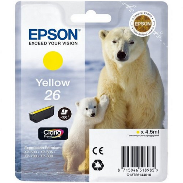 Epson T2614 (26) Amarillo Cartucho de Tinta Original - C13T26144012
