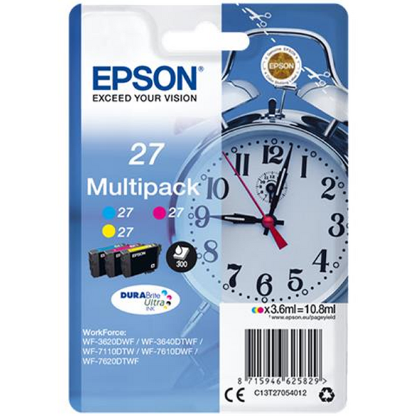 Epson T2705 (27) Pack de 3 Cartuchos de Tinta Originales - C13T27054012