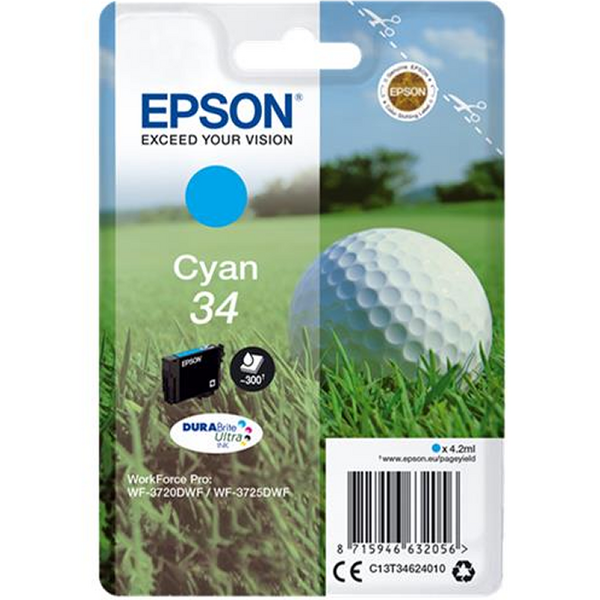 Epson T3462 (34) Cyan Cartucho de Tinta Original - C13T34624010