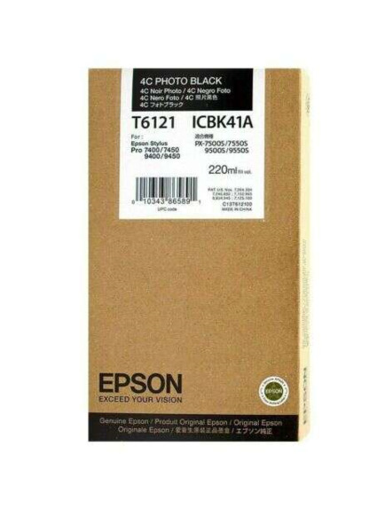 Epson T6121 Negro Photo Cartucho de Tinta Original - C13T612100