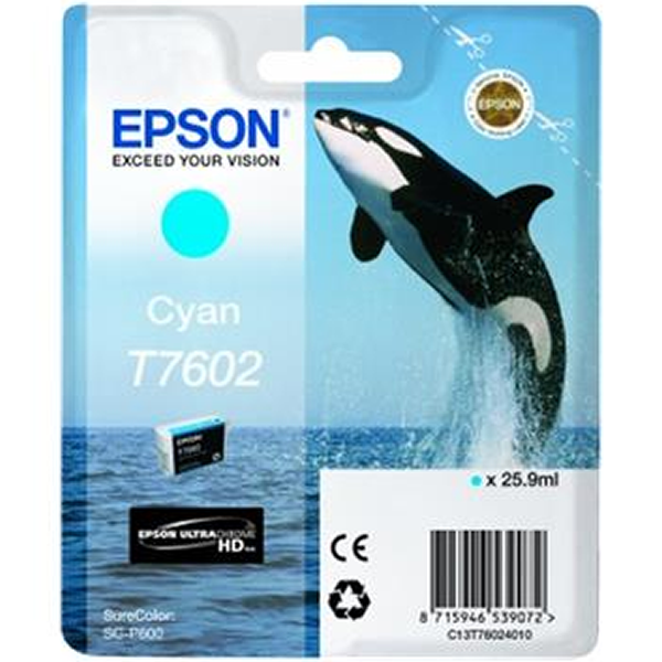 Epson T7602 Cyan Cartucho de Tinta Original - C13T76024010