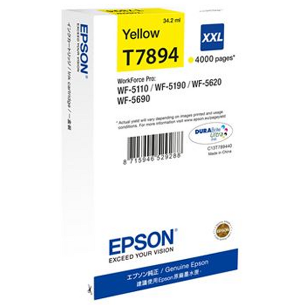 Epson T7894 Amarillo Cartucho de Tinta Original - C13T789440