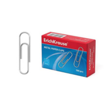 Erichkrause Caja de 100 Clips Metalicos 50mm - Alta Resistencia y Durabilidad - Resistente a la Corrosion - Sin Manchas ni AraÃ±