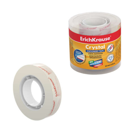 Erichkrause Pack de 4 Cintas Adhesivas Crystal - 12mmx33m - Transparente