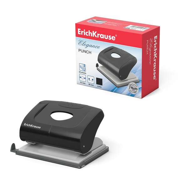 Erichkrause Elegance Perforadora de Papel - Perfora hasta 20 Hojas - Deposito de Residuos - Mecanismo de Acero - Garantia 2 Año