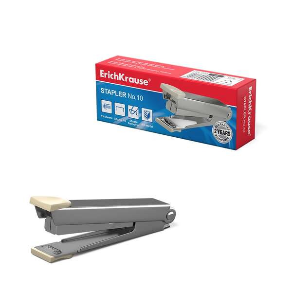 Erichkrause Grapadora âââ10 Ferro - Grapa Hasta 15 Hojas - Acero de Alta Calidad - Color Negro