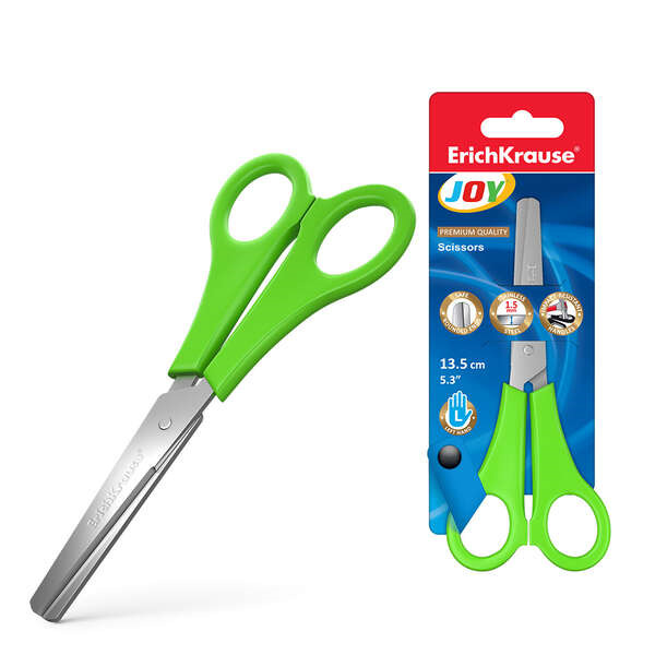 Erichkrause Joy Tijeras para Zurdos 13.5cm - Cuchillas Acero Inoxidable - Extremos Redondeados - Resistente a La Corrosion - Man