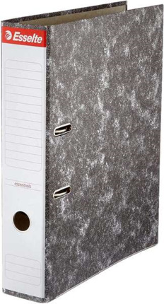 Esselte Archivador de Palanca - Carton - Formato Folio - Lomo 75mm - Capacidad para 500 Hojas - Color Negro Jaspeado