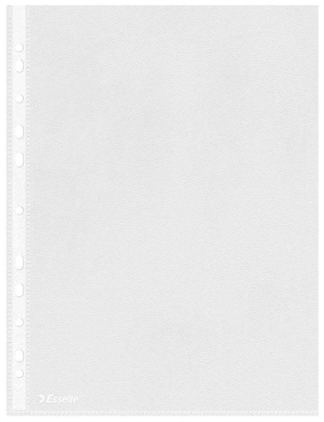 Esselte Eco Pack de 100 Fundas Multitaladro Portadocumentos A4 - Lamina de PP Reciclable Transparente de 0,05mm - Acabado Piel d