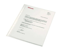 Esselte Pack de 100 Fundas Multitaladro Portadocumentos PP - Formato A4 - Calidad Luxe Cristal Liso Extra - 11 Taladros - Transp