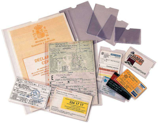 Esselte Pack de 100 Portacarnets Tamaño 67x98mm - Transparente Acabado Liso