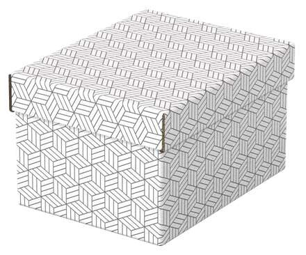 Esselte Pack de 3 Cajas Pequeñas de Almacenamiento con Tapa 200x150x255mm - Carton 100% Reciclado y Reciclable - Diseño Blanco