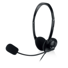 Ewent Auriculares Estereo - Microfono Integrado - 2x Jack de 3.5mm - Cable de 2.1m - Color Negro