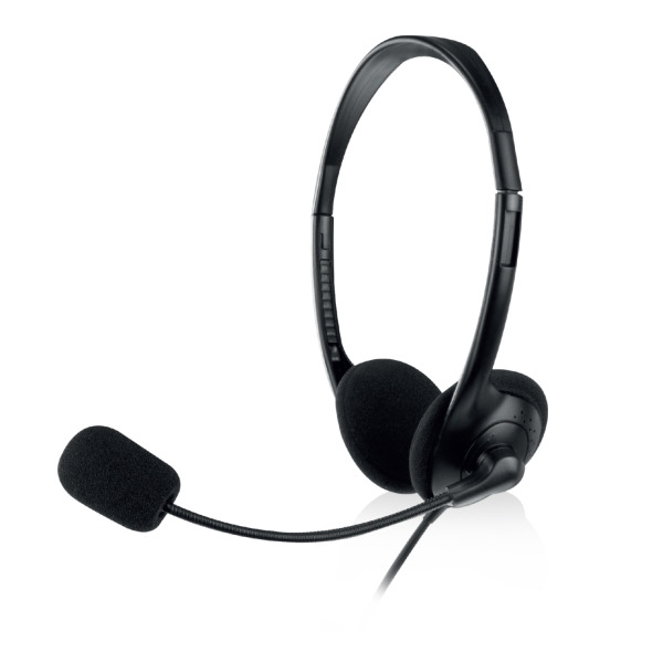Ewent Auriculares Estereo USB - Microfono Integrado - Cable de 2.1m - Color Negro