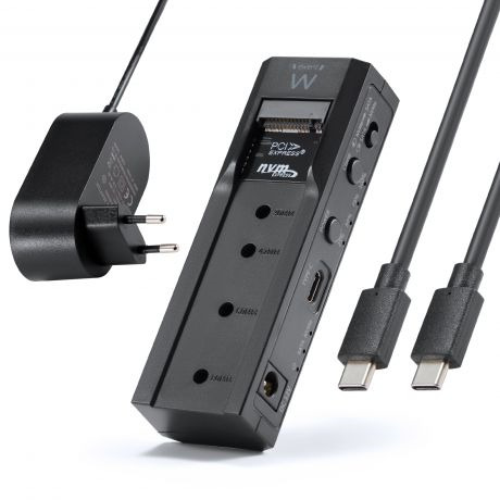 Ewent Clonador Doble Bahia - HDD/NVMe M2 - USB-C 3.2 Gen2 - Indicador LED - Conversor a SATA - Color Negro